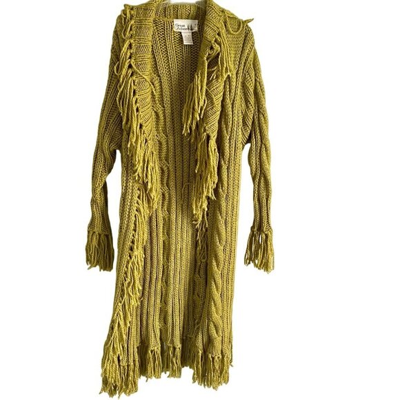 Great Adventure Green Long Maxi Cable Knit Sweater Medium - Picture 3 of 10